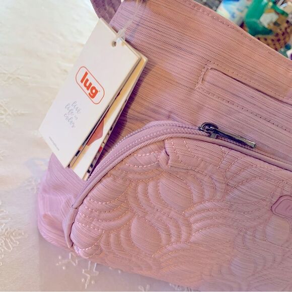 NWT Lug Crossbody Handbag Samba Lilac Quilted 2 Straps Many Compartments - Picture 2 of 16